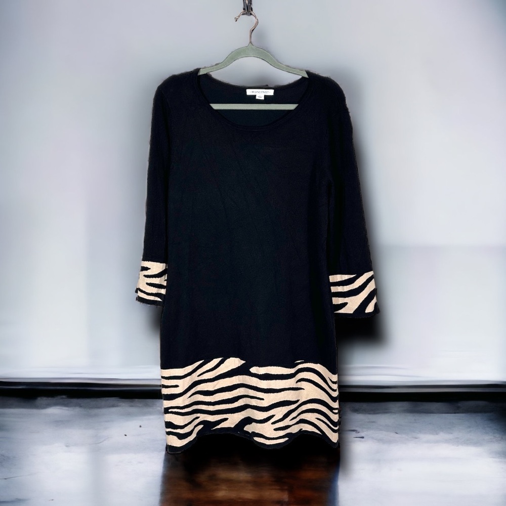 ❤️‍🔥99 JANE STREET NWT knit dress women's L black tan